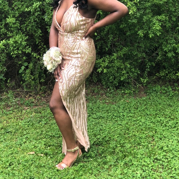 Rose Gold Prom Dress - Picture 3 of 8